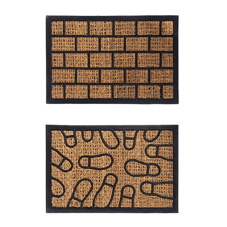 Coir Door Mat 2 Pack, Natural 60x40cm