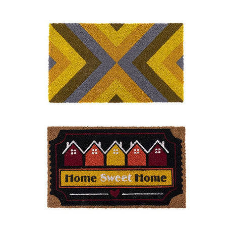 YES4HOMES Cursive Coconut Coir Doormats — Pack of 2, 45 x 75cm (Variant C) — Allure Home Collections