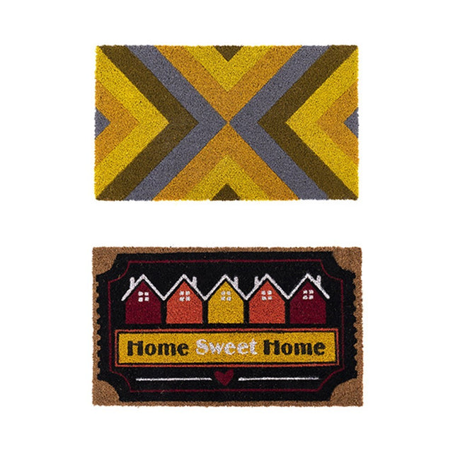 YES4HOMES Cursive Coconut Coir Doormats — Pack of 2, 45 x 75cm (Variant C) — Allure Home Collections