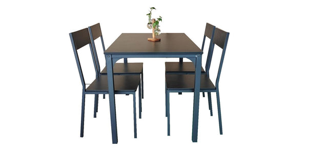 Norton Summit black metal and MDF dining set in a modern dining room