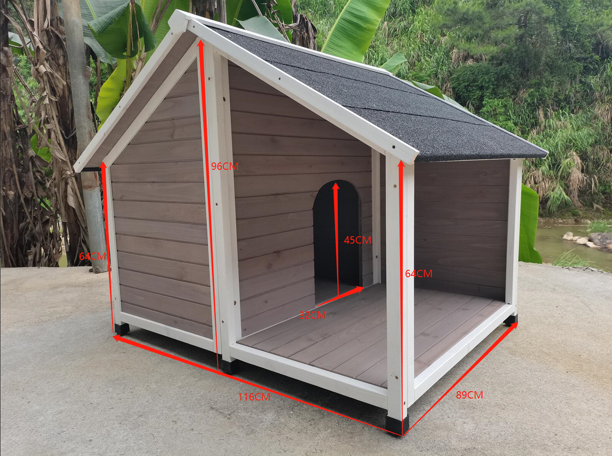 Cowaramup Timber Dog Kennel, Grey, view 4