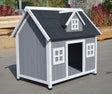 Gracetown grey timber dog kennel with an asphalt roof for dogs up to 30kg in a garden