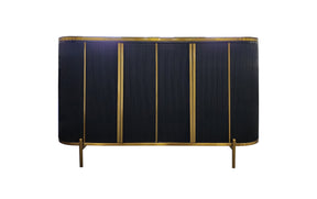 Kingsley Sideboard with Marble Top and Metal Trim — Elegant Dining and Living Storage — Allure Home Collections
