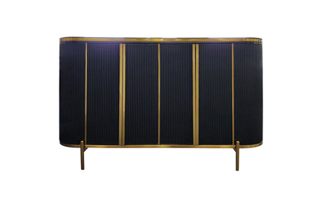 Kingsley Sideboard with Marble Top and Metal Trim — Elegant Dining and Living Storage — Allure Home Collections