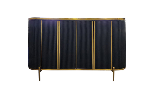 Kingsley Sideboard with Marble Top and Metal Trim — Elegant Dining and Living Storage — Allure Home Collections