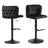 Glen Forbes black tufted swivel bar stools pair with adjustable height