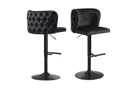 Lara tufted height adjustable swivel bar stools with footrest — Allure Home Collections