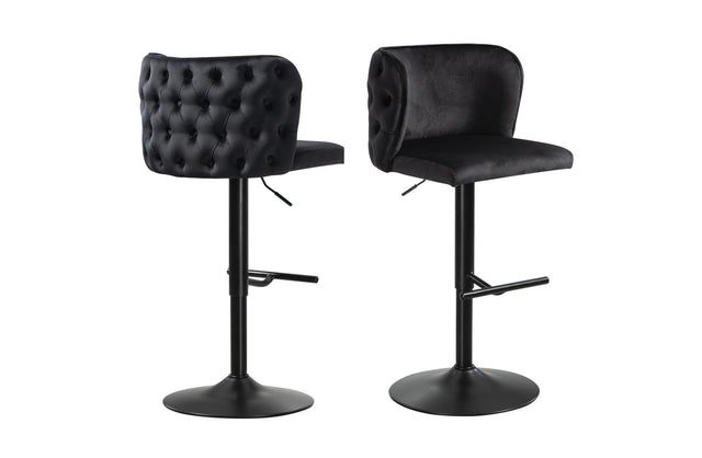Lara tufted height adjustable swivel bar stools with footrest — Allure Home Collections