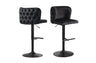 Glen Forbes black tufted swivel bar stools pair with adjustable height