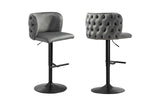 Lara bar stool button-tufted back and adjustable swivel detail — Allure Home Collections