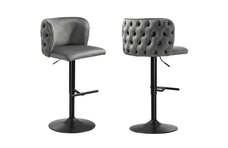 Lara bar stool button-tufted back and adjustable swivel detail — Allure Home Collections