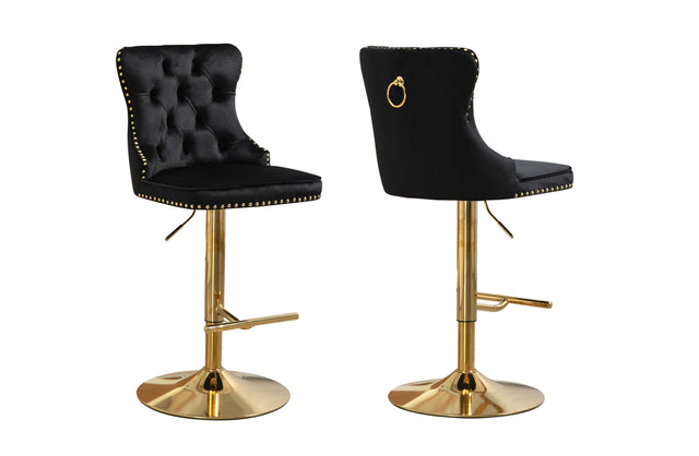 Sahara Black and Gold Barstool Set of 2