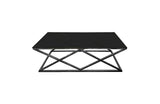 Alsea Modern Coffee Table — Polished Steel Frame with Glass or Marble Top — Allure Home Collections