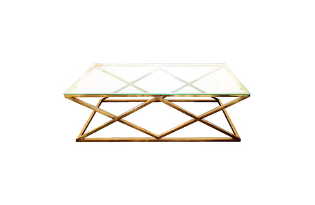 Alsea Modern Coffee Table — Polished Steel Frame with Glass or Marble Top — Allure Home Collections