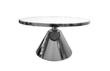 Modern Glam Coffee Table — Sintered Stone Marble Top with Polished Steel Frame — Allure Home Collections