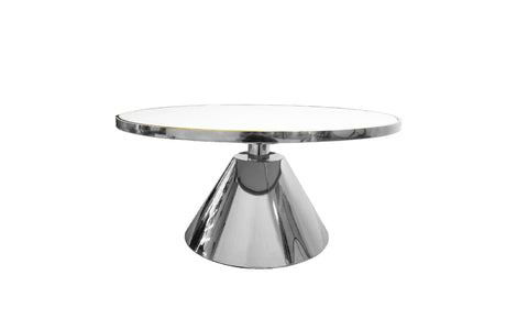Modern Glam Coffee Table — Sintered Stone Marble Top with Polished Steel Frame — Allure Home Collections