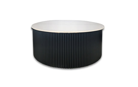 Contemporary Ripple Coffee Table — Marble Top with Metal Frame — Allure Home Collections