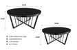 Salina 80cm Coffee Table — Metal or Polished Steel Frame with Glass or Marble Top — Allure Home Collections