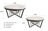 Salina 80cm Coffee Table — Metal or Polished Steel Frame with Glass or Marble Top — Allure Home Collections