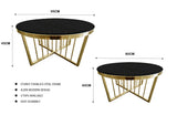 Salina 80cm Coffee Table — Metal or Polished Steel Frame with Glass or Marble Top — Allure Home Collections
