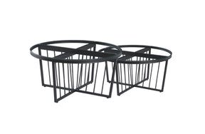 Salina Coffee Table — Metal or Polished Steel Frame with Glass or Marble Top — Allure Home Collections