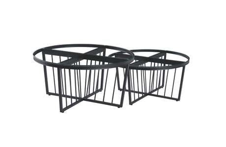 Salina Coffee Table — Metal or Polished Steel Frame with Glass or Marble Top — Allure Home Collections