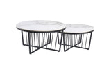 Salina Coffee Table — Metal or Polished Steel Frame with Glass or Marble Top — Allure Home Collections