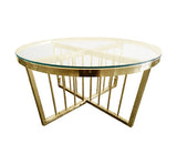 Salina Coffee Table — Metal or Polished Steel Frame with Glass or Marble Top — Allure Home Collections
