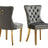 Polished Steel Dining Chair Set - Light Grey Velvet