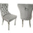 Polished Steel Dining Chair Set - Light Grey Velvet
