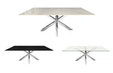 Elegant Silver and White Marble Dining Table