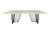 Elegant Black Dining Table with Porcelain Top