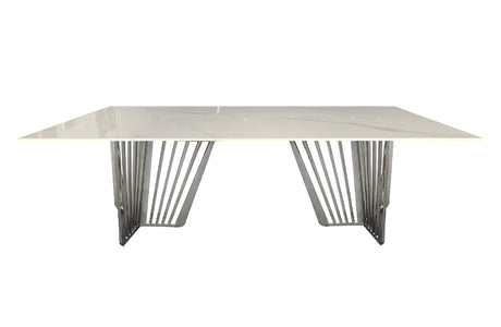 Elegant Silver Dining Table - 200cm x 100cm