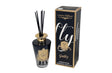 Pokolbin premium reed diffuser 200ml in Guilty scent, black glass home fragrance on a styled side table