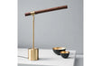 Wood and Gold Metal Table Lamp