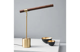 Wood and Gold Metal Table Lamp