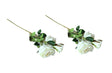 Set of 2 off-white artificial rose stems 60cm with 3 lifelike rose heads each — Allure Home Collections