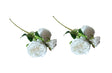 Set of 2 white artificial rose stems 60cm with 3 lifelike rose heads each — Allure Home Collections