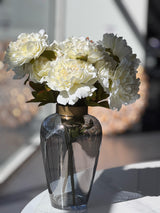 Set of 2 maroon artificial peony bunches 45cm with 5 bloomed flowers each — Allure Home Collections