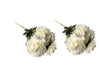 Set of 2 white artificial peony bunches 45cm with 5 bloomed flowers each — Allure Home Collections