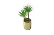 Artificial succulent plant in gold tiff pot for desk and shelf decor — Allure Home Collections