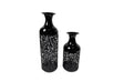 Large matte black floor vase standing 50 cm tall