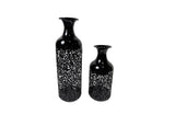 Large matte black floor vase standing 50 cm tall