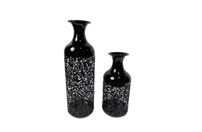 Large matte black floor vase standing 50 cm tall
