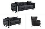 Madeline Range Black Velvet Lounge Set