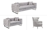 Madeline Light Grey Velvet Lounge Set