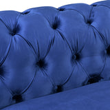 Madeline Lounge Set - Blue Velvet with Silver Trims