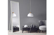 Moggs Creek white ornate French provincial free standing floor mirror in an elegant bedroom