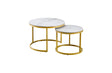 Modern Round Nesting Coffee Table Set — Cast Stone with Metal Frame — Allure Home Collections