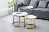 Strath Creek Nesting Coffee Table 2pcs, White Marble